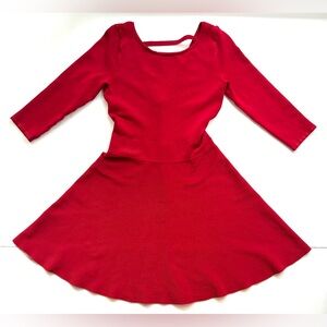 Guess Fit and Flare Dress Red 3/4 Sleeve Size M